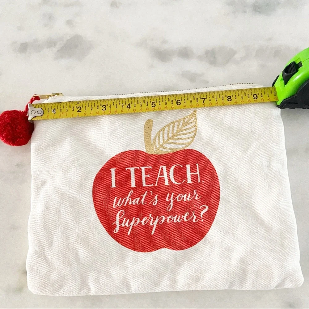 Paper Source I Teach What’s Your Superpower Zip Pouch Pencil Case / Cosmetic Bag